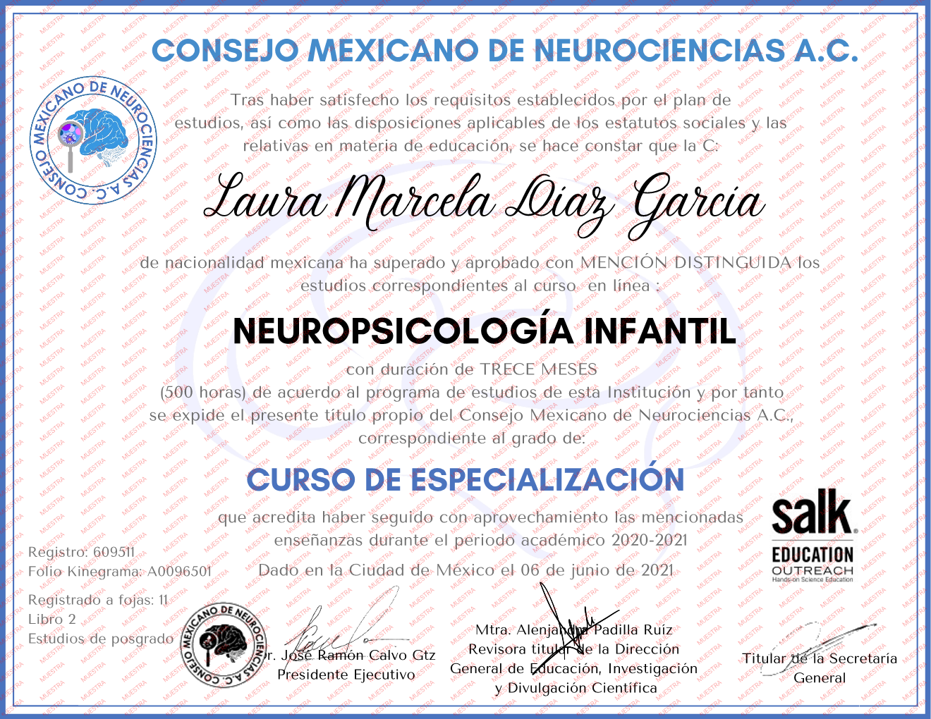 Especialidad en Neuropsicología